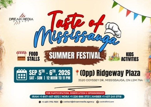 Taste of Mississauga Summer Festival 5-6 Sep 2026 image source: https://www.mississauga.com/events/#/details/taste-of-mississauga-summer-festival-2026/19760689/2026-09-05T12